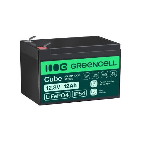 Green Cell CUBE LiFePO4 12Ah 12.8V 153.6Wh lithium Iron fosforan bateria do wózek inwalidzki, zabawka, skuter