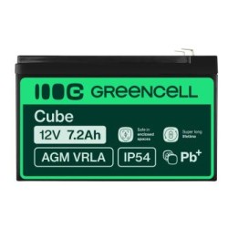 Green Cell AGM VRLA 12V 7.2Ah maintenance-free bateria do the systemów alarmowych, kas, zabawek