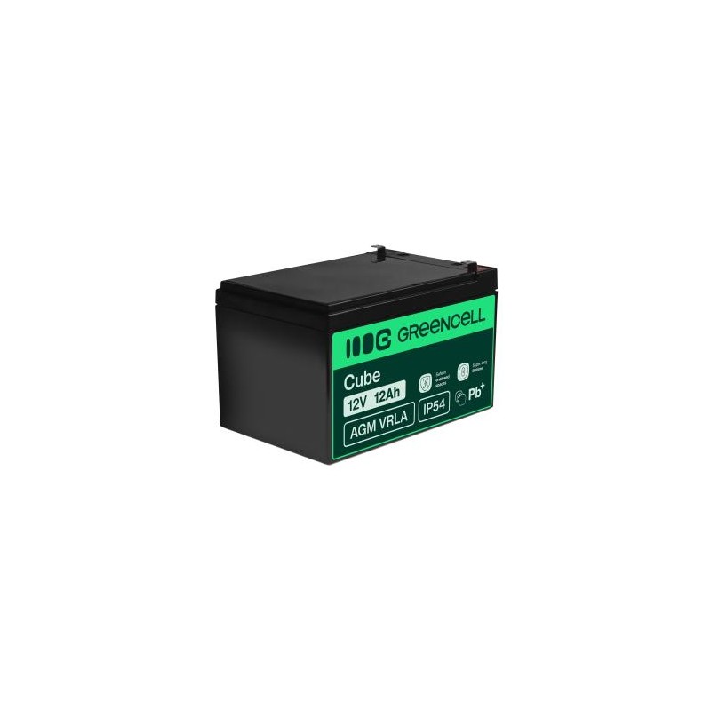 Green Cell AGM VRLA 12V 12Ah maintenance-free bateria do the systemów alarmowych, kas, zabawek