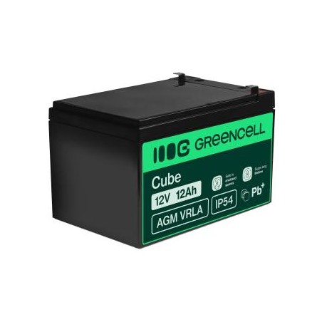 Green Cell AGM VRLA 12V 12Ah maintenance-free bateria do the systemów alarmowych, kas, zabawek