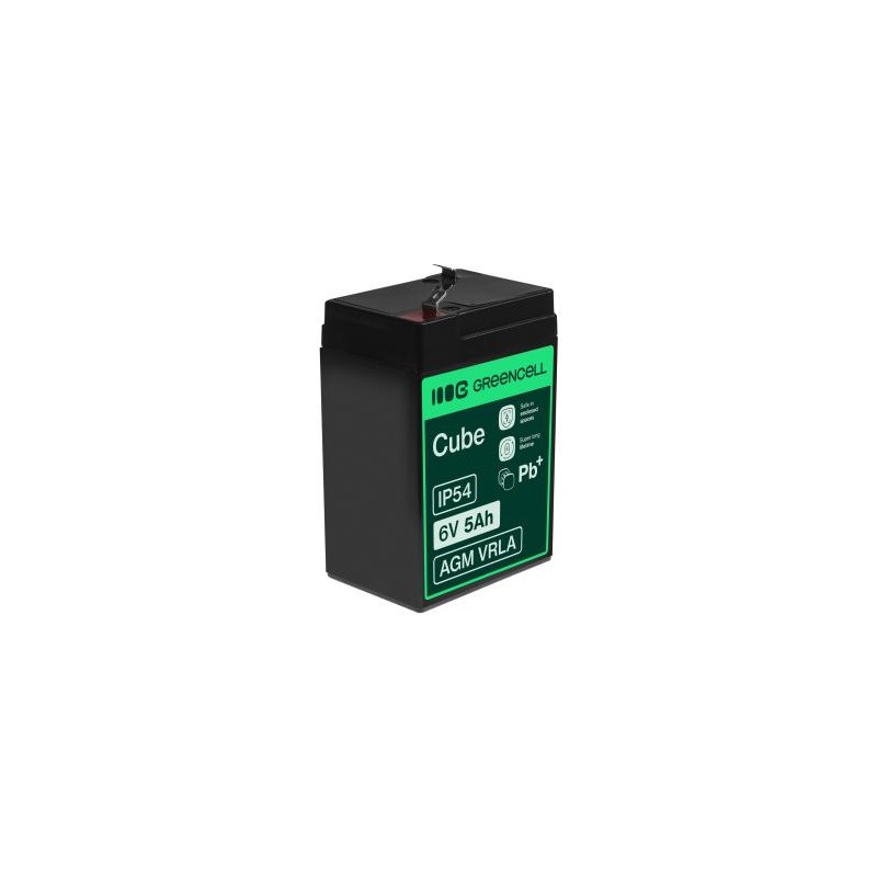 Green Cell AGM VRLA 6V 5Ah maintenance-free bateria do the alarm system, cash register, toys