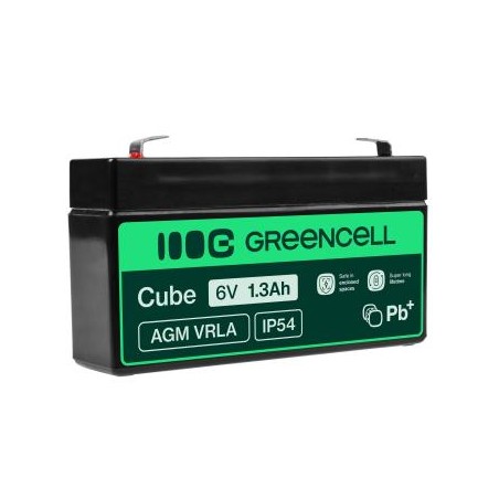 Green Cell AGM VRLA 6V 1.3Ah maintenance-free bateria do systemów alarmowych, kas, zabawek