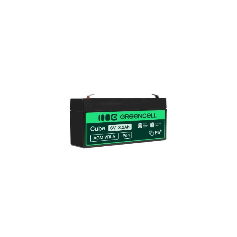 Green Cell AGM VRLA 6V 3.2Ah maintenance-free bateria do systemów alarmowych, kas, zabawek