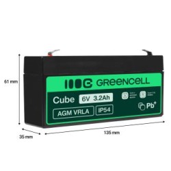 Green Cell AGM VRLA 6V 3.2Ah maintenance-free bateria do systemów alarmowych, kas, zabawek