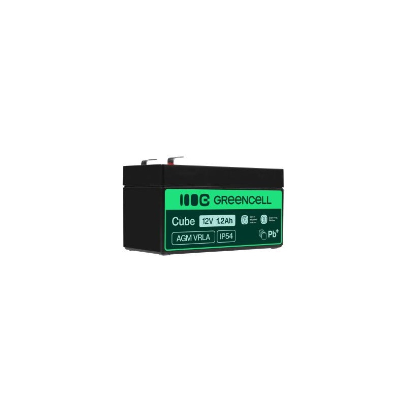 Green Cell AGM VRLA 12V 1.2Ah maintenance-free bateria do systemów alarmowych, kas, zabawek