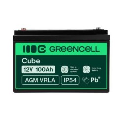 Green Cell AGM VRLA 12V 100Ah maintenance-free bateria do kamperów, fotowoltaiki, paneli solarnych, łodzi
