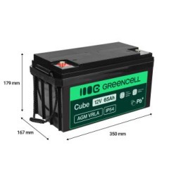 Green Cell AGM VRLA 12V 65Ah maintenance-free bateria do kamperów, fotowoltaiki, paneli solarnych, łodzi
