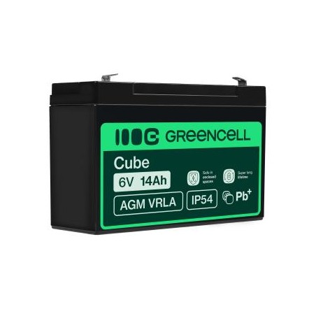 Green Cell AGM VRLA 6V 14Ah maintenance-free bateria do the systemów alarmowych, kas, zabawek
