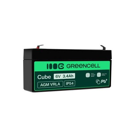 Green Cell AGM VRLA 6V 3.4Ah maintenance-free bateria do systemów alarmowych, kas, zabawek
