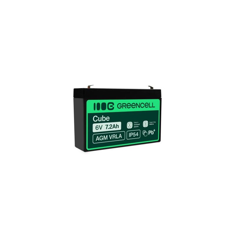 Green Cell AGM VRLA 6V 7.2Ah maintenance-free bateria do systemów alarmowych, kas, zabawek