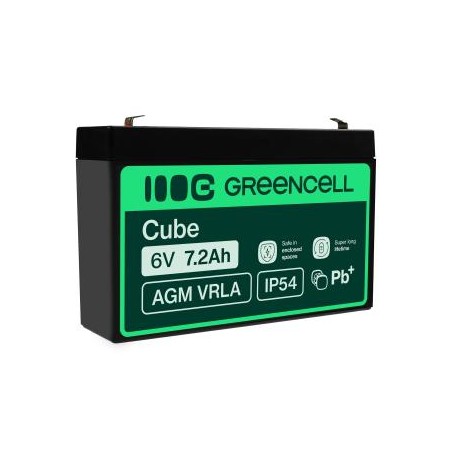 Green Cell AGM VRLA 6V 7.2Ah maintenance-free bateria do systemów alarmowych, kas, zabawek