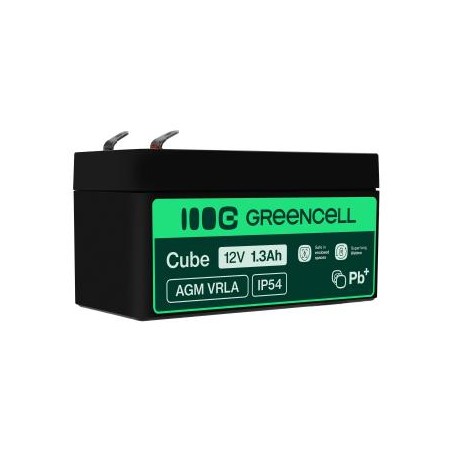Green Cell AGM VRLA 12V 1.3Ah maintenance-free bateria do the systemów alarmowych, kas, zabawek
