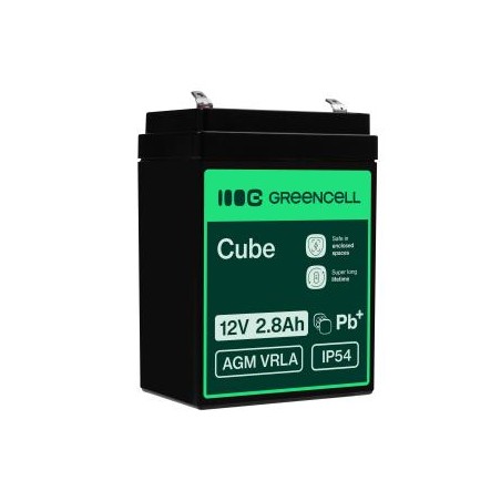 Green Cell AGM VRLA 12V 2.8Ah maintenance-free bateria do systemów alarmowych, kas, zabawek