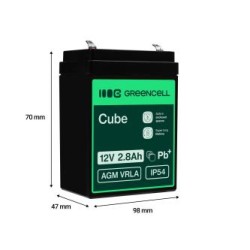 Green Cell AGM VRLA 12V 2.8Ah maintenance-free bateria do systemów alarmowych, kas, zabawek