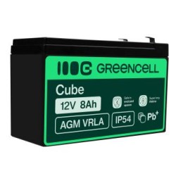 Green Cell AGM VRLA 12V 8Ah maintenance-free bateria do systemów alarmowych, kas, zabawek