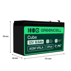 Green Cell AGM VRLA 12V 8.5Ah maintenance-free bateria do systemów alarmowych, kas, zabawek