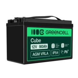 Green Cell AGM VRLA 12V 90Ah maintenance-free bateria do kamperów, fotowoltaiki, paneli solarnych, łodzi