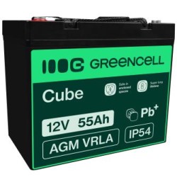 Green Cell AGM VRLA 12V 55Ah maintenance-free bateria do mower, skuter, łodzi, wózek inwalidzki