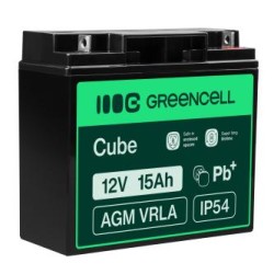 Green Cell AGM VRLA 12V 15Ah maintenance-free bateria do systemów alarmowych, kas, zabawek