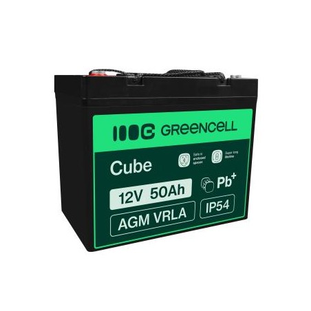 Green Cell AGM VRLA 12V 50Ah maintenance-free bateria do łodzi, skuterów, kamperów vans, wózki inwalidzkie, kosiarka do trawy