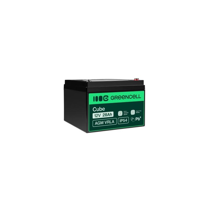Green Cell AGM VRLA 12V 28Ah maintenance-free bateria do łodzi, skuterów, zabawek, wózki inwalidzkie kampera