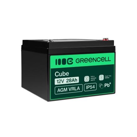 Green Cell AGM VRLA 12V 28Ah maintenance-free bateria do łodzi, skuterów, zabawek, wózki inwalidzkie kampera
