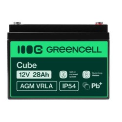 Green Cell AGM VRLA 12V 28Ah maintenance-free bateria do łodzi, skuterów, zabawek, wózki inwalidzkie kampera