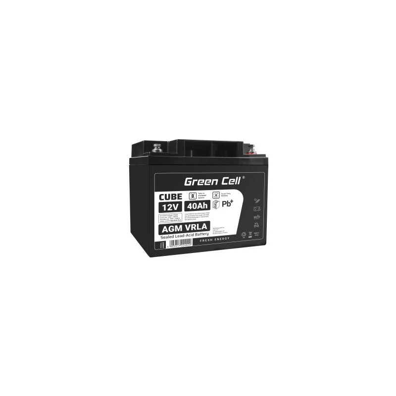 Green Cell CUBE AGM IP54 12V 40Ah VRLA bateria Gel deep cycle scooter mower boat barge mower tractor fishing boat