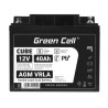Green Cell CUBE AGM IP54 12V 40Ah VRLA bateria Gel deep cycle scooter mower boat barge mower tractor fishing boat
