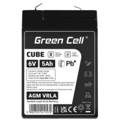 Green Cell CUBE AGM IP54 6V 5Ah VRLA bateria Gel deep cycle toys for kids alarm systems