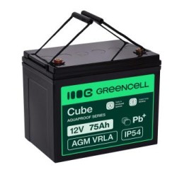 Green Cell CUBE AGM IP54 12V 75Ah VRLA bateria Gel deep cycle powerchair fotowoltaiki leisure bateria campervan