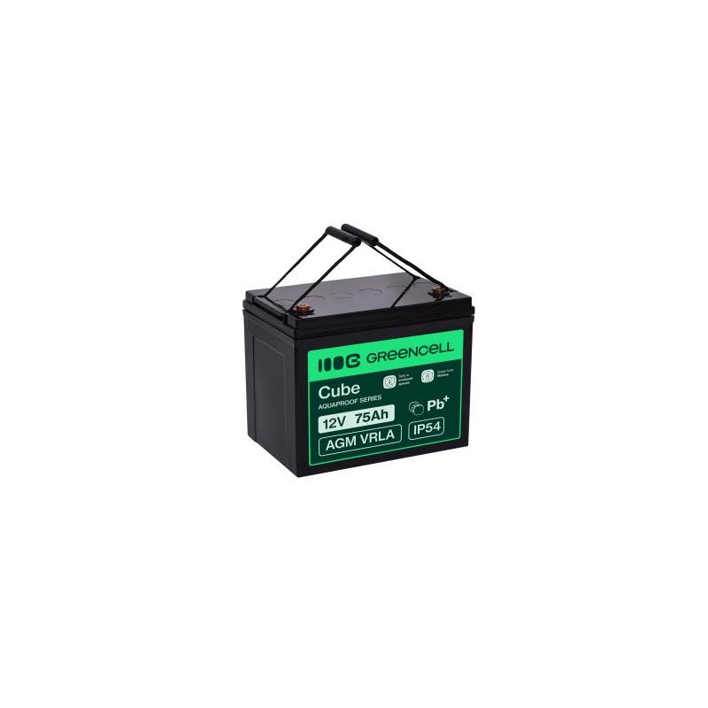Green Cell CUBE AGM IP54 12V 75Ah VRLA bateria Gel deep cycle powerchair fotowoltaiki leisure bateria campervan