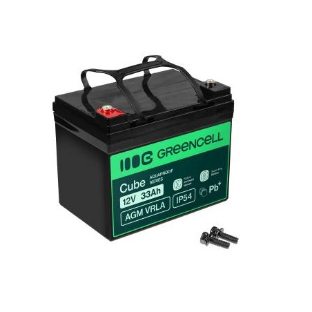Green Cell Cube AGM VRLA IP54 12V 33Ah maintenance-free bateria do lawnmowers, skuterów, łodzi, i wózki inwalidzkie