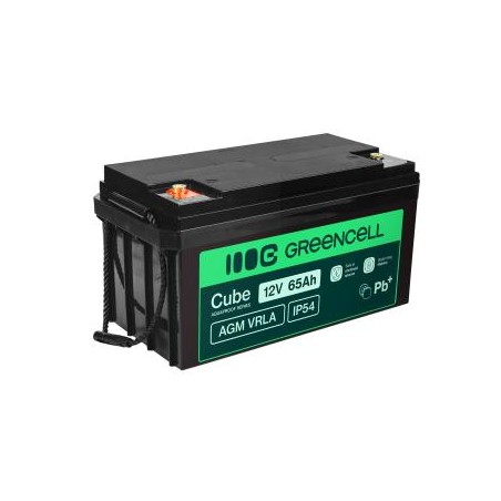 Green Cell Cube AGM VRLA IP54 12V 65Ah maintenance-free bateria do lawnmowers, skuterów, łodzi, i wózki inwalidzkie