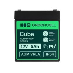 Greencell AGM VRLA 12V 5Ah maintenance-free bateria do cash registers, zabawek, kamery (91x70x102mm)