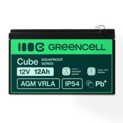 Greencell AGM VRLA 12V 12Ah maintenance-free bateria do cash registers, zabawek, kamery (152x99x100mm)