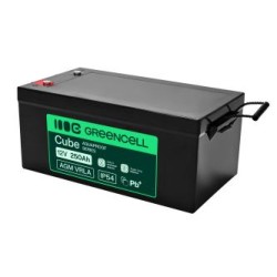 Greencell AGM VRLA 12V 250Ah maintenance-free bateria do łodzi, fotowoltaiki, paneli solarnych (520x268x225mm)