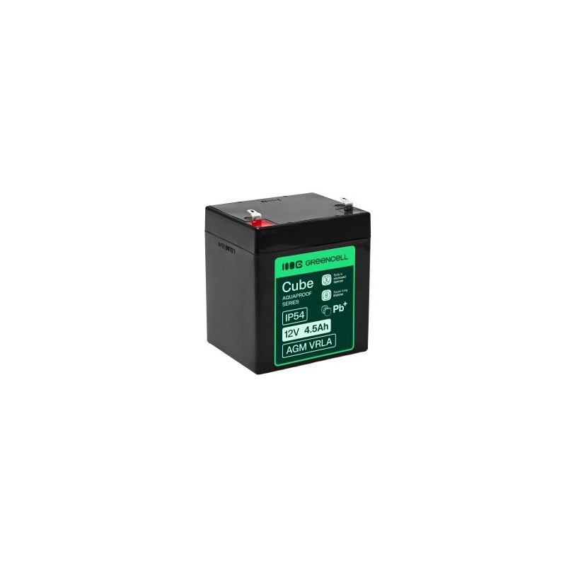 Greencell AGM VRLA 12V 4.5Ah maintenance-free bateria do cash registers, zabawek, kamery (90x70x106mm)