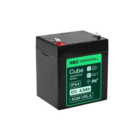 Greencell AGM VRLA 12V 4.5Ah maintenance-free bateria do cash registers, zabawek, kamery (90x70x106mm)
