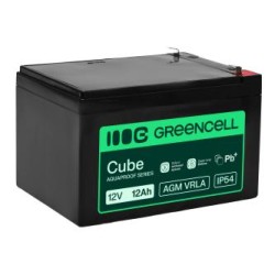 Greencell AGM VRLA 12V 12Ah maintenance-free bateria do cash registers, zabawek, kamery (151x98.5x95mm)