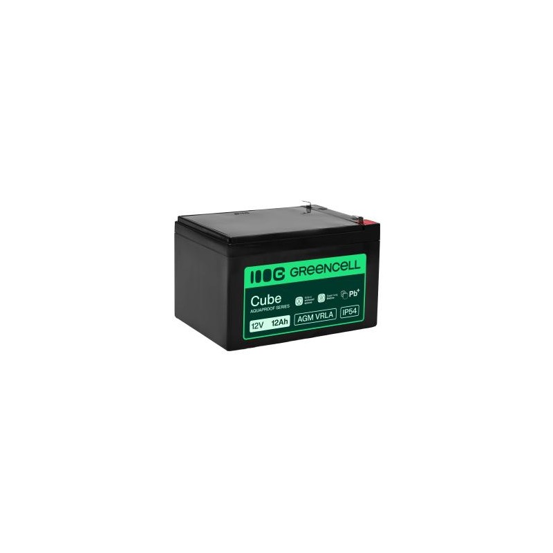 Greencell AGM VRLA 12V 12Ah maintenance-free bateria do cash registers, zabawek, kamery (151x98.5x95mm)