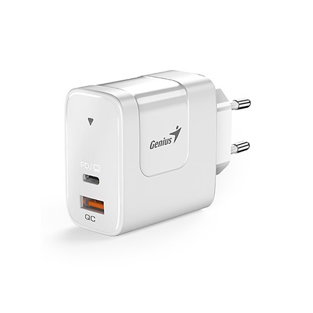 Genius Zasilacz / sieciowy adapter 65W, 2-portowy, USB-C, USB-A, PD-65AC