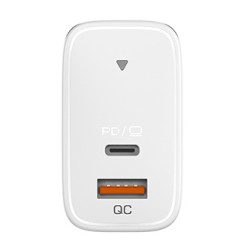 Genius Zasilacz / sieciowy adapter 65W, 2-portowy, USB-C, USB-A, PD-65AC