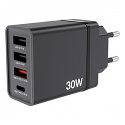 Verbatim Zasilacz / sieciowy adapter 30W, 4-portowy, 1x USB-C, 3x USB-A