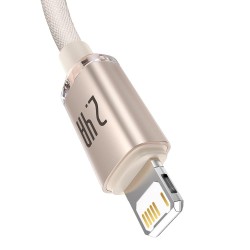 Baseus kabel Crystal Shine USB - Lightning 2,0 m 2,4A różowy