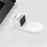 ładowarka bezprzewodowa 2 w 1, do telefonów i Apple Watch, biała, 5V, 10W, Qi