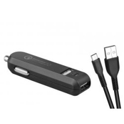 Ładowarka samochodowa Avacom 36W, 2-portowy, USB-A, kabel microUSB