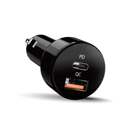 Ładowarka samochodowa Genius 36W, 2-portowy, USB-C, USB-A, PD-36AC-Car