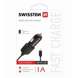 Ładowarka samochodowa Swissten 5W, bez portu, kabel microUSB