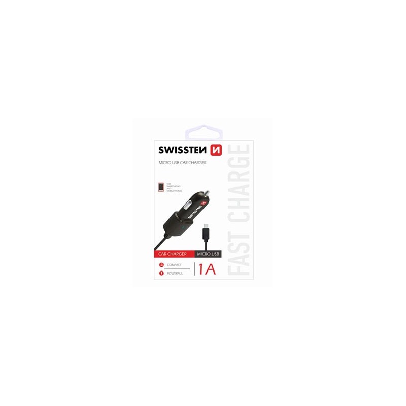 Ładowarka samochodowa Swissten 5W, bez portu, kabel microUSB